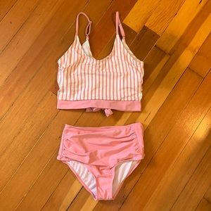 Two piece high waste bathing suit